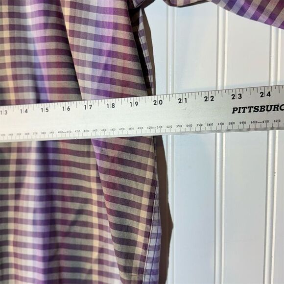 Tommy Bahama Long Sleeve Button-Up Shirt Size XL Purple Plaid Cotton Silk Blend - Picture 6 of 9